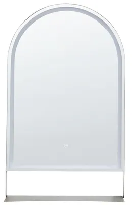 Obrázek produktu pro BELIANI Nástěnné závěsné LED zrcadlo 100 x 60 cm moderní s policí koupelna předsíň ložnice