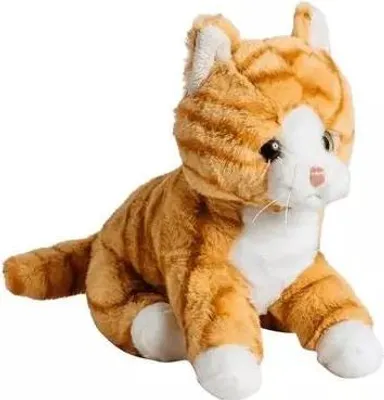 Produktbild von Rotes Plüschtier Katze 20 cm, gefertigt aus extra weichem Material, für Babys und Kleinkinder