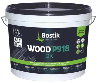 Produktbild von Bostik Wood P918 2K  8kg Eimer PolyurethanKleber Klebstoff Parkettboden Laminatboden