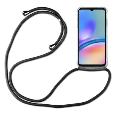 Produktbild von Handykette für Samsung Galaxy A05s Handyhülle mit Band Case TPU Hülle mit Kordel Schwarz