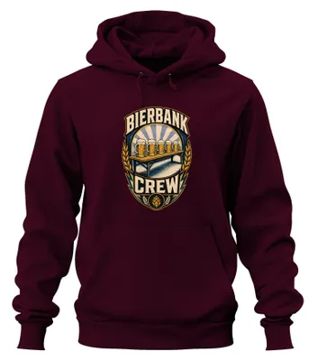 Immagine prodotto di Felpa con cappuccio "Bierbank Crew Stammtisch", in , colore bordeaux, taglia XL