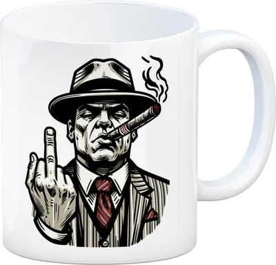 Produktbild von Mittelfinger Mafiaboss Kaffeebecher