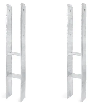 Zdjęcie produktu dla Alberts 2 x wsporniki słupków H, 116x800 mm, grubość materiału 8 mm, głębokość 60 mm, ocynkowane ogniowo