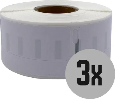 Produktbild von DULA Etiketten - Kompatibel mit Dymo Compatible labels - Weiß - 11355 - S0722550 - Multifunctionele etiketten - 3 rollen - 19 x 51 mm - 500 labels per rol