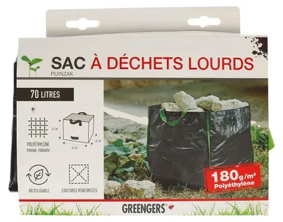 Image de Sacs poubelles pour jardin, sacs robustes pour jardin, 70 litres, sacs en bois