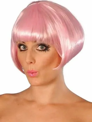 Produktbild von Babe Perücke Bubikopf Babeperücke Rosa Kurzhaar Bubiperücke Damenperücke Karneval