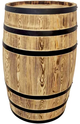Image de Tonneau décoratif en bois brossé et patiné, 80 x 50 cm
