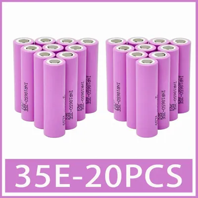 Obrázek produktu pro 3,7 V 18650 INR18650-35E lithium-iontová baterie – dobíjecí článek s kapacitou 3500 mAh – pro elektrické nářadí a elektroniku – balení po 20 kusech