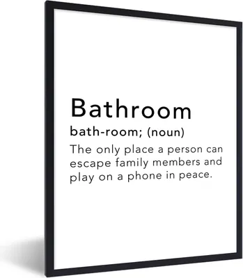 Produktbild von MuchoWow® Gerahmtes Poster Sprichwörter - Zitate - Der einzige Ort, an dem ein Mensch seinen Familienmitgliedern entkommen kann - Badezimmer - Wörterbuch 30x40 cm - Poster mit Schwarzem Bilderrahmen Wandposter Rahmen Foto Bilder - Wanddeko - Kunstdrucke