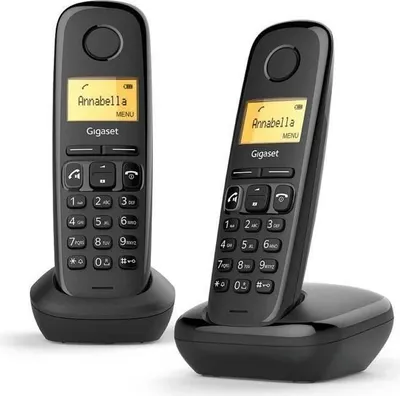 Immagine prodotto di Gigaset A270 Duo Telefono cordless, identificativo chiamante, rubrica con 80 nomi, vivavoce, display LCD monocromatico, nero