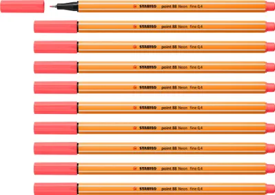 Zdjęcie produktu dla Stabilo - Fineliner Point 88/040 F Neon Red | 1 sztuka | 10 sztuk