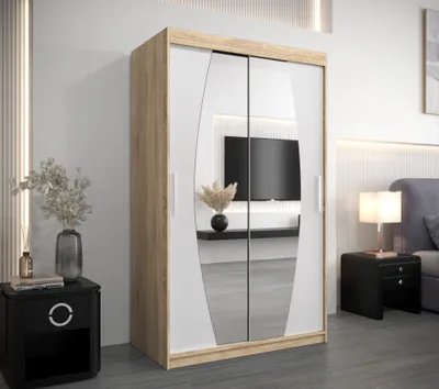 Image de MINIO Armoire 120 cm ELYPSE Chêne Sonoma / Blanc mat