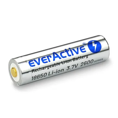 A single rechargeable battery is shown against a white background.
