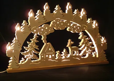 Produktbild von Original Erzgebirgischer Marken Schwibbogen Lichterbogen 70 x 43 cm S70-0_63