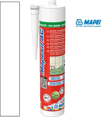 Produktbild von MAPEI® MAPESIL AC 1-Komponenten Fugen-Silikon 100 weiß 310 ml zum Abdichten mit BioBlock® ANTISCHIMMEL