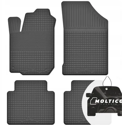 Productafbeelding van Set rubberen vloermatten met rand, geschikt voor alle weersomstandigheden, voor Renault Kangoo I (1998-2008)