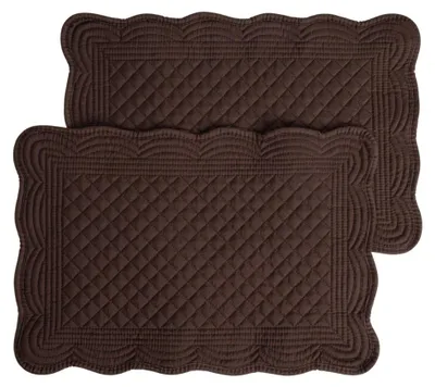Zdjęcie produktu dla HOMLA Maty stołowe VELA brązowe prostokątne z pikowaniem, zestaw 2 szt. 30x45cm
