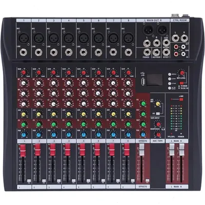 Produktbild von Professionelles DJ Mischpult - 8-Kanal Mixer Konsole - Bluetooth & USB Audio - XLR Anschlüsse - Für Studioaufnahme & Live Performance - Heimaufnahme