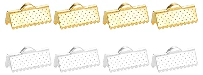 50 Stück 16 mm Krimpbanden für Schmuck, Gold/Silber