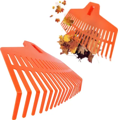 Produktbild von BAUSTER® Fächerbesen Kunststoff aus Polypropylen Breite: 38cm Gartenrechen Rasenrechen Harke, Robuster Rechen , Laubrechen aus Kunststoff ohne Stiel