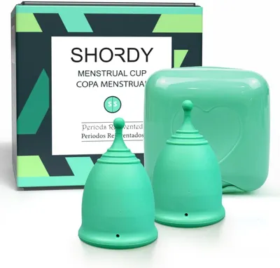 Obrázek produktu pro Sada menstruačních kalíšků (2 kusy) – malá velikost s mini krabičkou – 100% lékařské silikonové – opakovaně použitelná a bezpečná alternativa