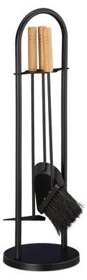 Image de relaxdays 10028780_0 relaxdays Kaminbesteck schwarz, braun