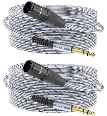 Produktbild von XLR zu TRS Kabel - Kabeladapter für Mikrofone - Verbinden mit Musikgeräten - Sauerstofffreies Kupfer 20 AWG - 152 Meter - Schwarz