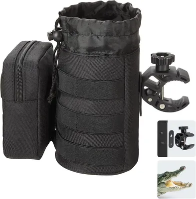 Produktbild von Fahrrad Flaschenhalter Oxford-Stoff Schwarz XL mit Tasche, für Kinderwagen & E-Scooter