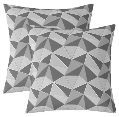 Immagine prodotto di Coperte per cuscini geometriche, 60x60 cm, grigio scuro, set da 2, in poliestere