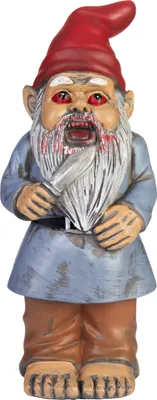 Obrázek produktu pro BRUBAKER Zahradní trpaslík Zombie - strašidelný trpaslík s nožem a krví - Halloween zahradní figurka Funny - dekorace odolná proti povětrnostním vlivům pro zahradní kempování - hororová venkovní zahradní dekorace - výška 24 cm