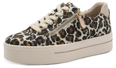 Produktbild von Jana Damen Plateau Sneaker mit Reißverschluss Vegan, beige Leo, 37