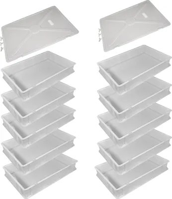 Produktbild von Eurokiste 600x400x100 komplett geschlossen 10 Stück mit Deckel 600x400