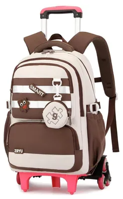 Produktbild von Schulrucksack Trolley Mädchen Braun Wasserabweisend 2-in-1 Design 33x20x46cm