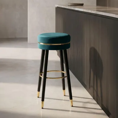 Immagine prodotto di Sgabello da bar Mauro Ferretti, modello Paris, diametro 35 cm, altezza 74 cm, disponibile nei colori petrolio o nero