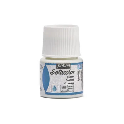 Image de Peinture pour tissu Pebeo Setacolor Light Glitter, 45 ml, Diamant