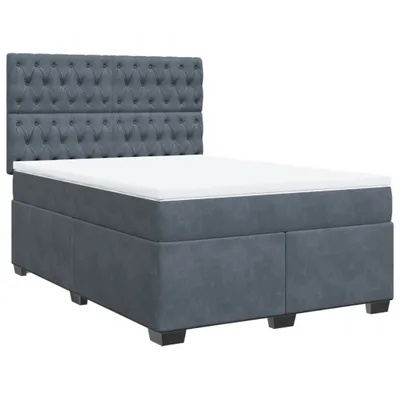 Immagine prodotto di vidaXL Letto a molle con materasso grigio scuro 140x190 cm in velluto