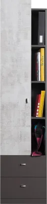 Produktbild von Jugendzimmer Drehtürenschrank / Kleiderschrank Ohey 05, Farbe: Dunkelgrau / Hellgrau - Abmessungen: 195 x 45 x 40 cm (H x B x T)