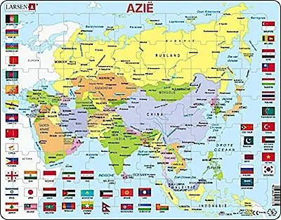 Produktbild von Larsen K44 Asien-Politische Karte, Deutsch Ausgabe, Rahmenpuzzle mit 70 Teilen