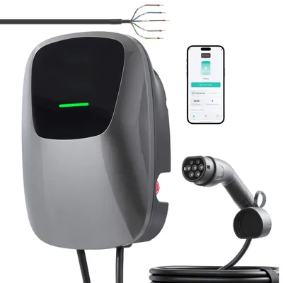 Obrázok produktu pre SucceBuy nabíjací stanica pre elektromobily, 11 kW, trojfázová, 400 V, typ 2, kábel 7,5 m, stupeň krytia IP65. Nabíjačka pre elektromobily a plug-in hybridné vozidlá. Inteligentná nabíjačka s ovládaním cez aplikáciu a digitálnym displejom