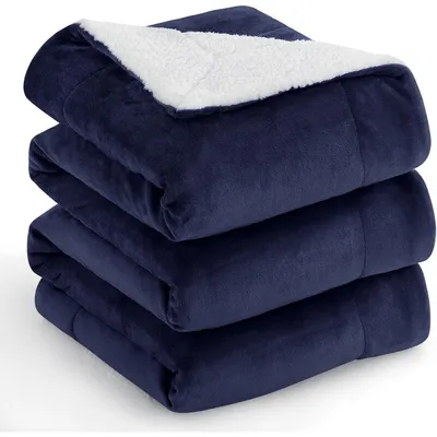 Obrázok produktu pre Kuscheldecke Sherpa Fleece, tmavomodrá, 220x240 cm