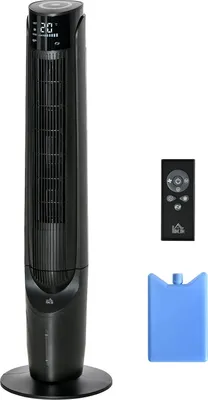 Immagine prodotto di Ventilatore a colonna Ventilatore a torre Raffreddatore d'aria 2 in 1 - 4 modalità 3 velocità, telecomando, timer, girevole - Nero