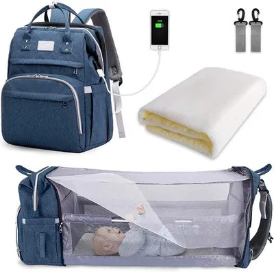 Produktbild von Famanu Wickelrucksack mit großer Kapazität - Marineblau