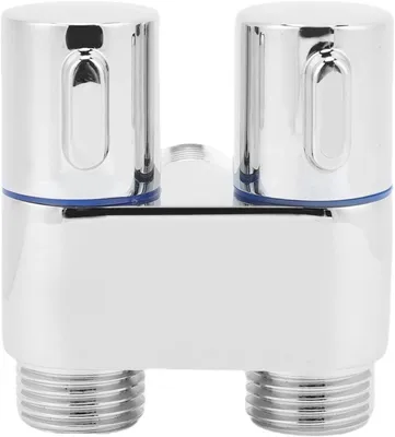 Productafbeelding van SIXRUN 1-in-2 Out Dual Control Metalen Hoekventiel voor Badkamer - Toilet - Bidet - Balkon - G1-2 Buitendraad (Gegalvaniseerd)
