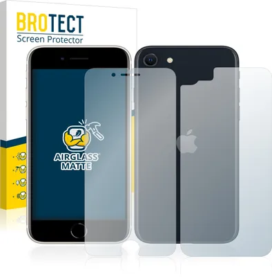 Produktbild von BROTECT Entspiegelungs Schutzglas für Apple iPhone SE 3 2022 (Display+Rückseite) Schutzfolie Panzer Folie Glas Display Schutz matt