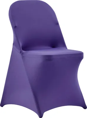 Immagine prodotto di SucceBuy coprisedia elasticizzati set da 50, coprisedia lavabili e sfoderabili in poliestere Spandex per matrimoni, banchetti in sala da pranzo e feste, adatti a sedie pieghevoli (45 x 46 x 77 cm) in viola
