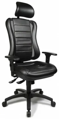 Produktbild von Topstar Profi Bürostuhl HEAD POINT RS Ergonomischer Schreibtischstuhl mit Armlehnen Stoff Schwarz Drehstuhl für Büro, Zuhause