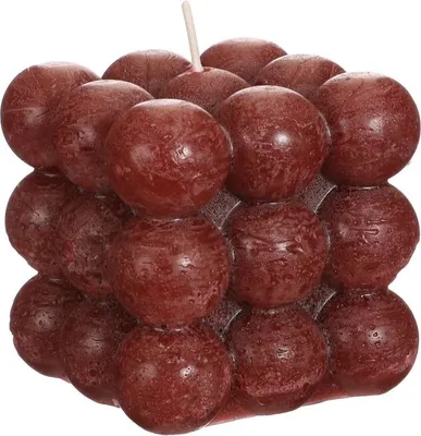 Produktbild von Bubble Kerze 8x8x8 cm, geruchlos, in vielen Farben wählbar | Wachs Kerze, Farbe:Rot