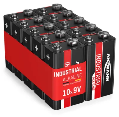 Produktbild von 10x ANSMANN Industrial Batterie 9V E-Block - 6LR61 Alkaline (10 Stück)