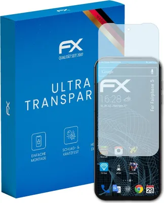 Produktbild von atFoliX FX-Clear 3x Schutzfolie kompatibel mit Fairphone 5 Displayschutzfolie