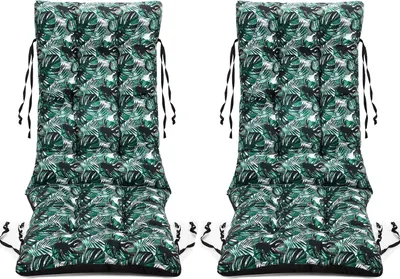 Produktbild von Stuhlkissen Sitzkissen und Rückenkissen für Stühle - 2er Set 48x123 cm - Outdoor und Indoor - Dunkelgrün